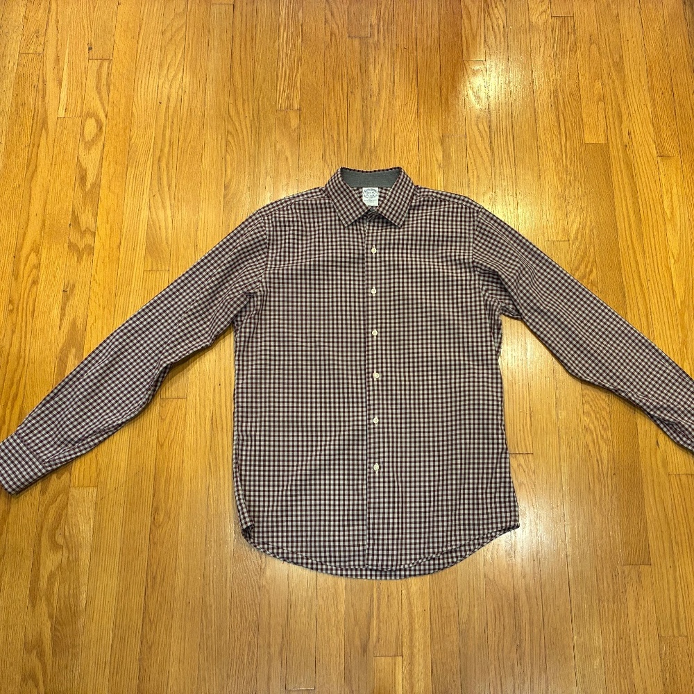 Brooks Brothers Slim Fit Gingham Shirt – 15½ x 36 – Egyptian Cotton – Made in US